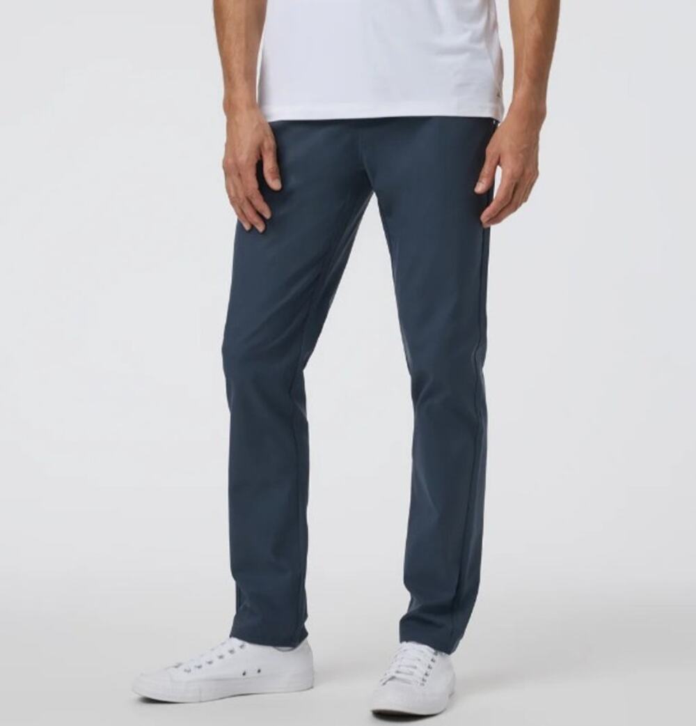Vuori Cascade Tech Chino Pants Mens 34 Ink Blue Athletic Slim Fit 32 Stretch